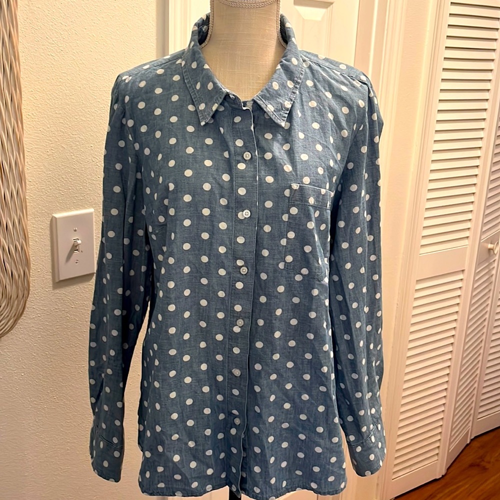 Tommy Hilfiger denim polka dot button up